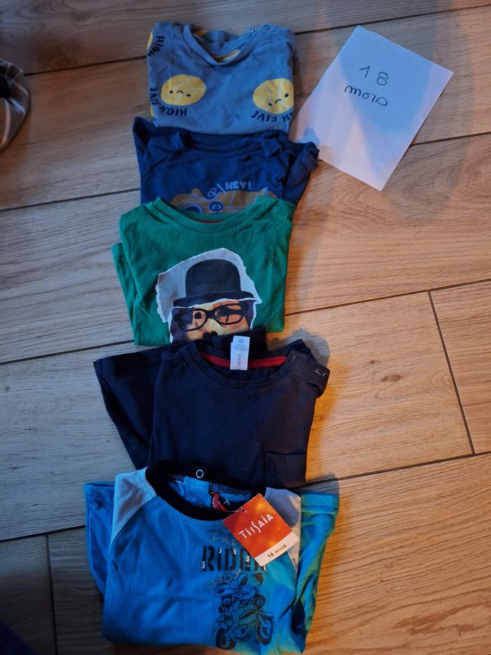 Lot Tee-shirts manches longues 18 mois garçon