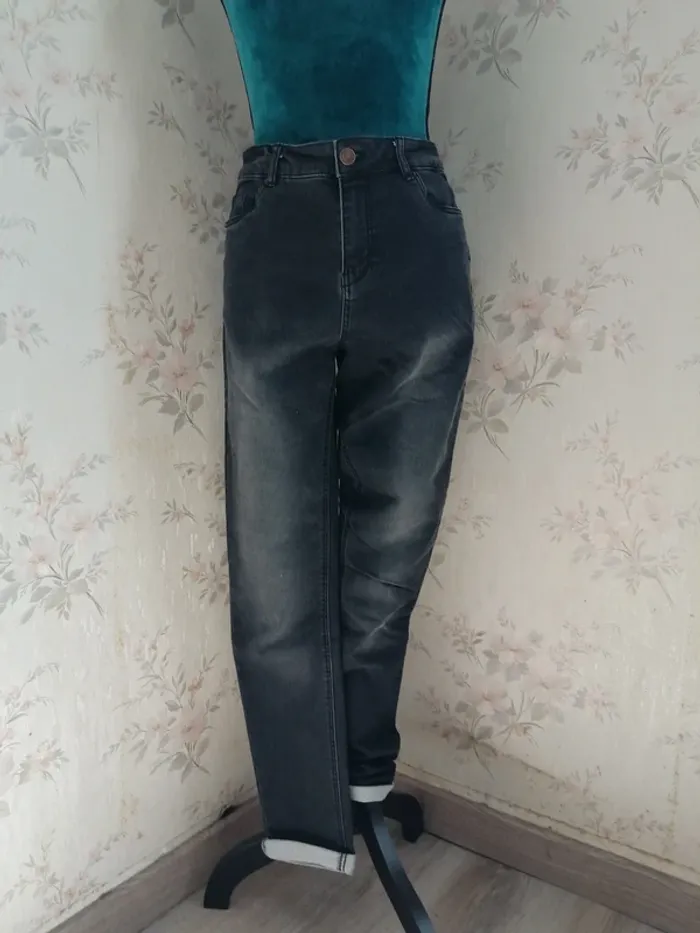 Jeans skinny noir avec ourlets gris clair / in extenso / (40) - photo numéro 2