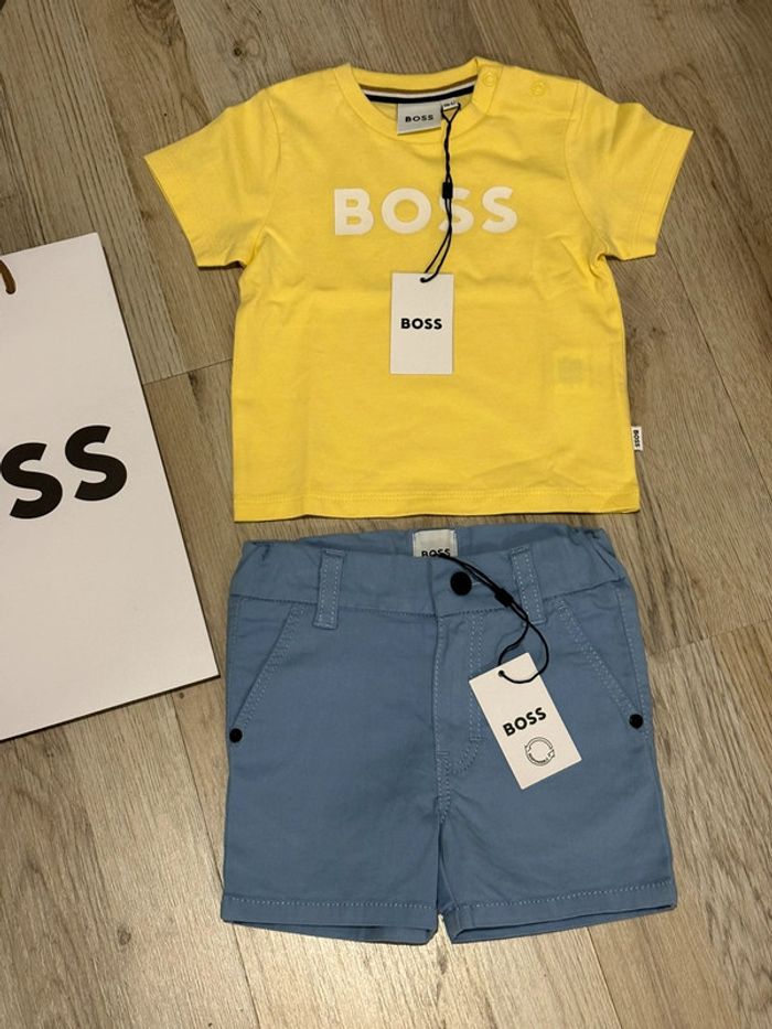 Lot vêtements t-shirt et short Boss pour bébé garçon 6 mois - photo numéro 2