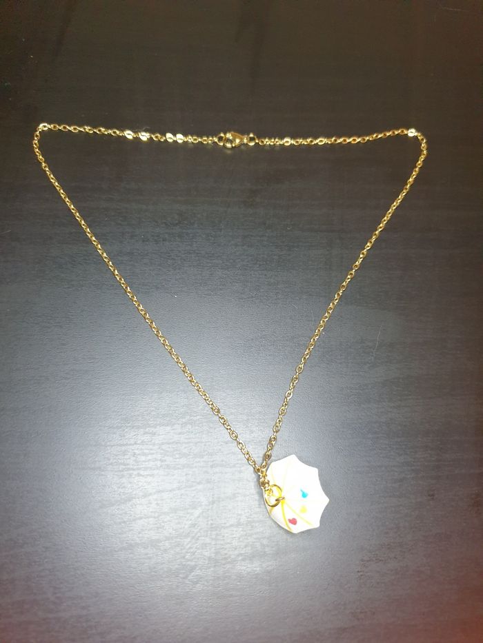 Collier "Parapluie" coeur en acier inoxydable - photo numéro 4