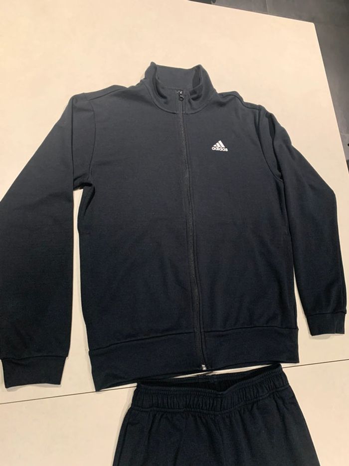 Jogging Adidas 2 pièces veste zippée avec pantalon noir taille S en parfait état - photo numéro 2