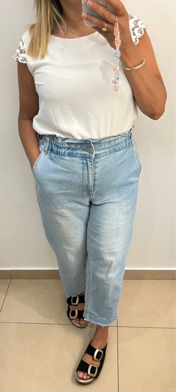 Blouse dos ouvert avec broderie et tulle Taille S - photo numéro 3