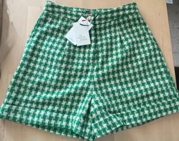 Short carreaux tweed vintage neuf S