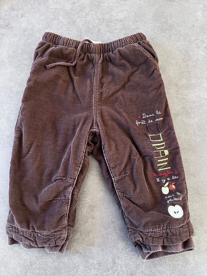 L'accompagner des petits : pantalon bébé en velours marron - photo numéro 3