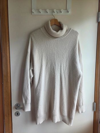 Robe pull col roulé beige écru - Taille unique