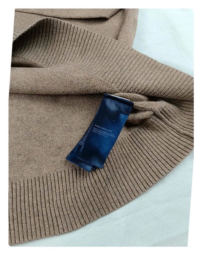 Pull cachemire Tommy Hilfiger marron clair sable M - photo numéro 5