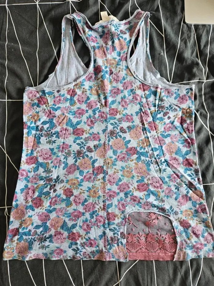 Débardeur fleuri bleu Zara taille 38 / M - photo numéro 5