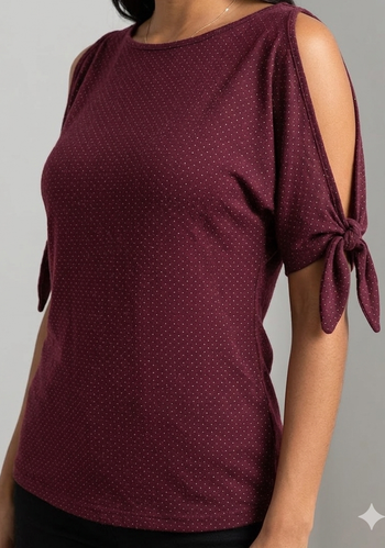 Joli haut bordeaux épaule dénudées, style bohème