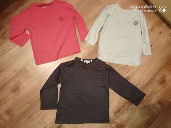 Lot de trois t-shirts manches longues basic garçon, taille 3 ans