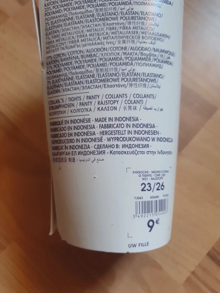 2 collants neuf 23 à 26 kiabi 3 à 4 ans - photo numéro 3