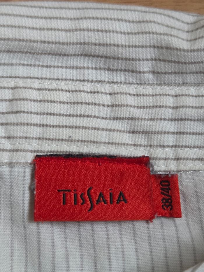Haut 2-en-1 Tissaia - Chemise rayée & Gilet gris - Taille 38/40 - photo numéro 3