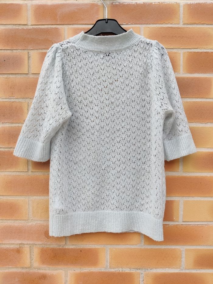 Pull femme en laine  Jacqueline des Young bleu ciel - photo numéro 4