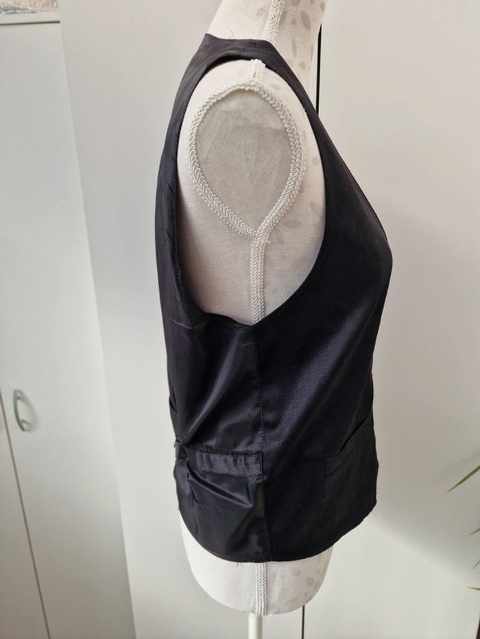 Gilets De Costume Noir Avec Zip - photo numéro 6
