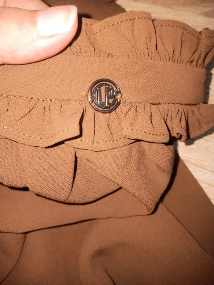 Robe longue taille S vintage marron à manches longues élégante - photo numéro 4