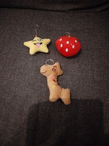 Lot de 3 portes clés en tissu