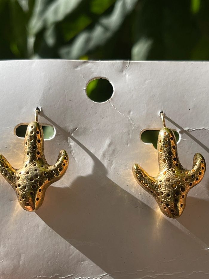 Vintage 90’s boucles d’oreilles cactus stylisés jamais portées - photo numéro 8