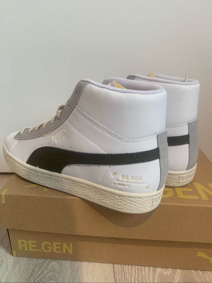 Baskets Puma RE.GEN montantes neuves 38.5 blanc gris unisexe boîte cuir” - photo numéro 4