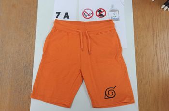 7 ans Bermuda en molleton à motif konoha Naruto orange