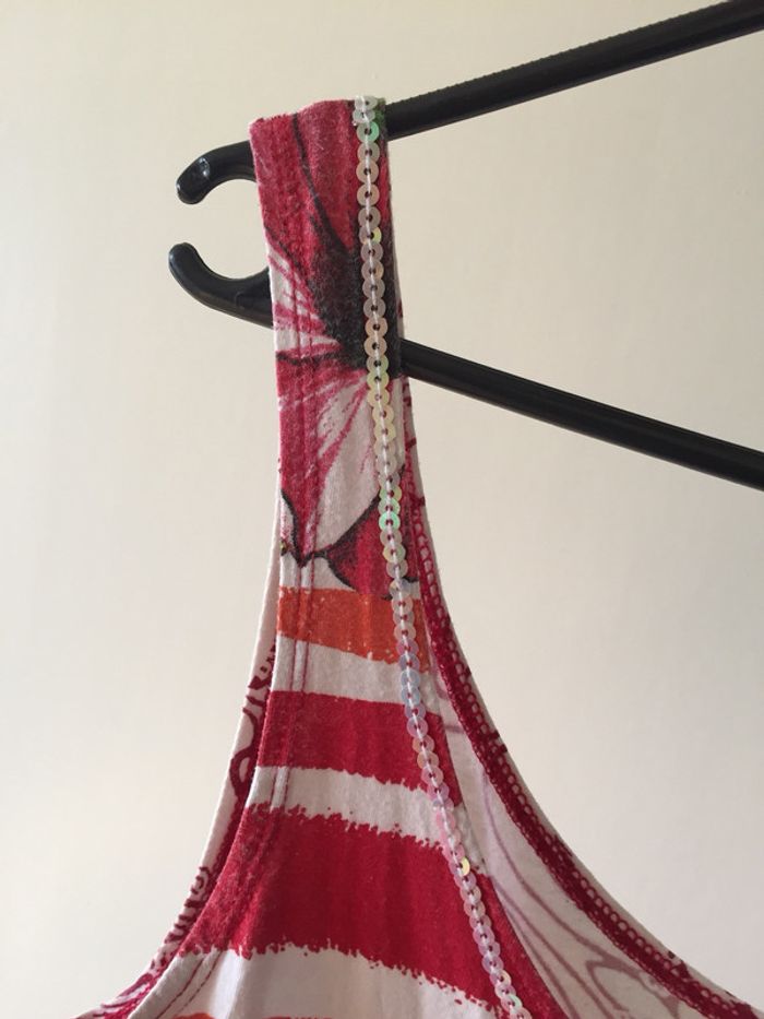 Robe rouge blanc Desigual Taille S - photo numéro 3