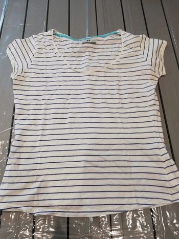 T shirt manches courtes marinière