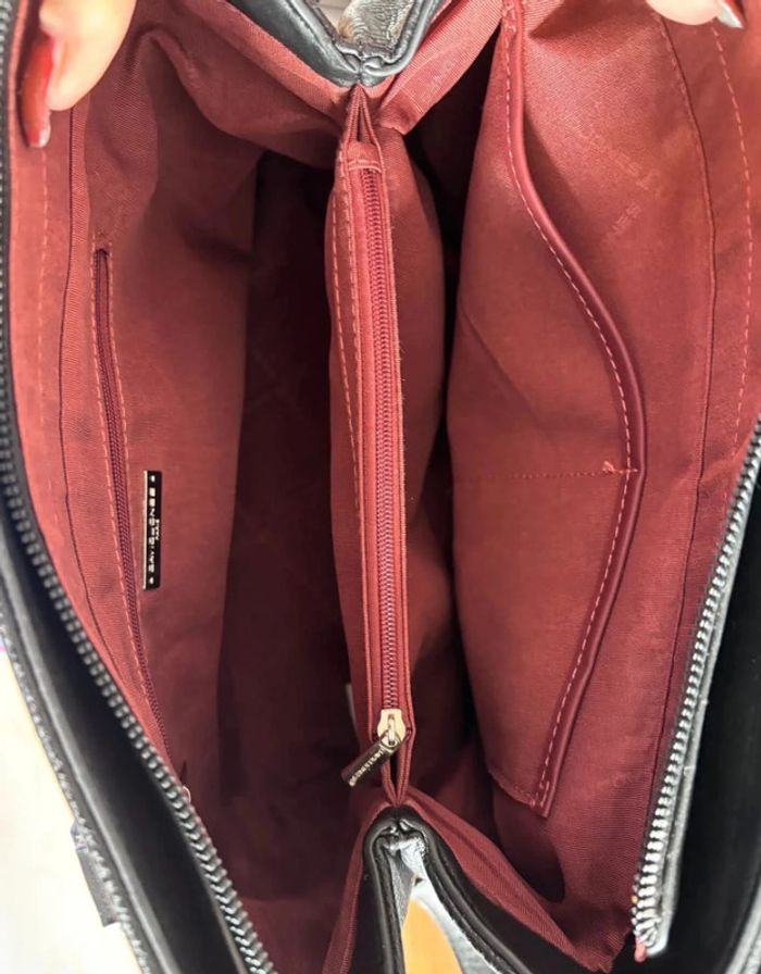 👜 sac à main fourre tout aspect cuir graine noir #davidjones - photo numéro 10