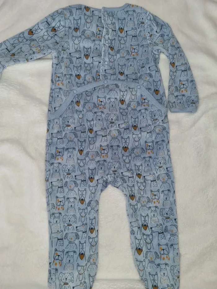 Pyjama en velours taille 12 mois 80 cm - photo numéro 2