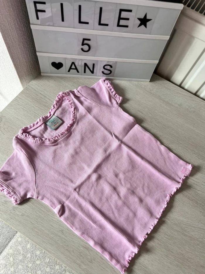 T shirt côtelé Boboli 5 ans rose