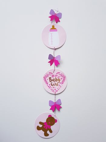 Guirlande verticale naissance bébé - Baby girl