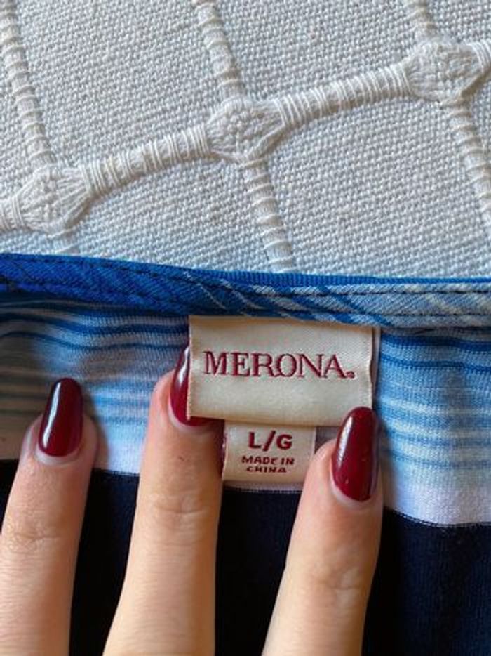 Robe Merona rayée bleu et blanc - photo numéro 3