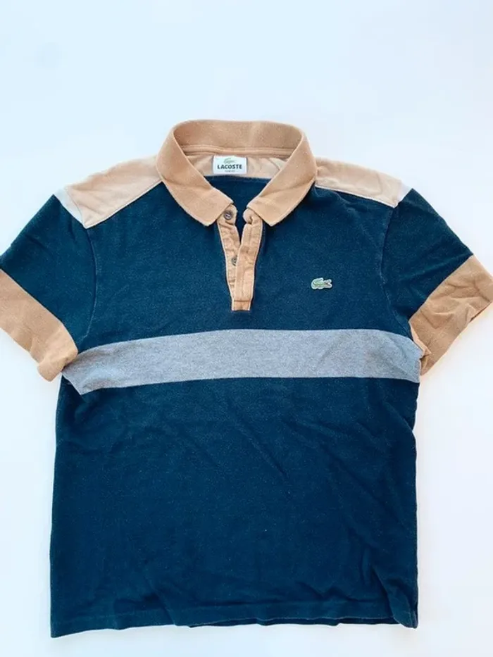 🔥 Polo Lacoste bicolore slim fit – Très tendance - taille S - photo numéro 3