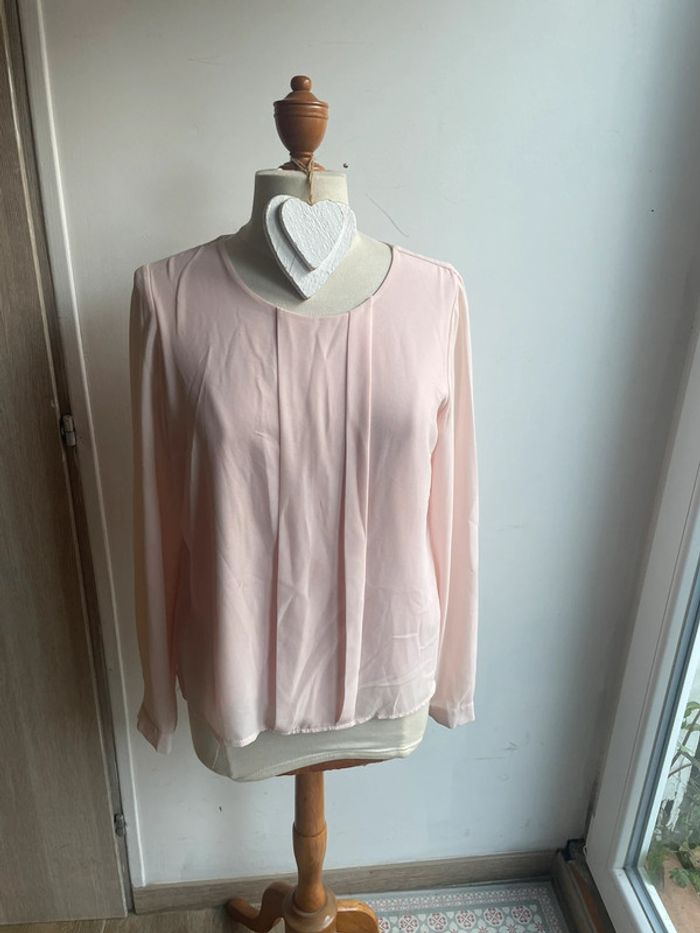 Blouse rose pastel avec doublure T40 - photo numéro 2