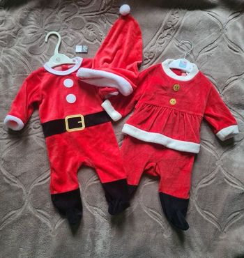 Lots de 2 pyjamas en velour de Noël 