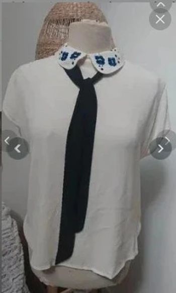 Blouse blanche Col et cravate Kookaï t 38