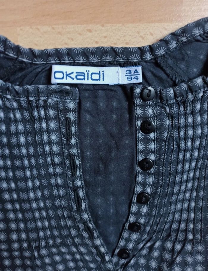 Chemise fleurie Liberty noir Okaïdi 3 ans - photo numéro 3