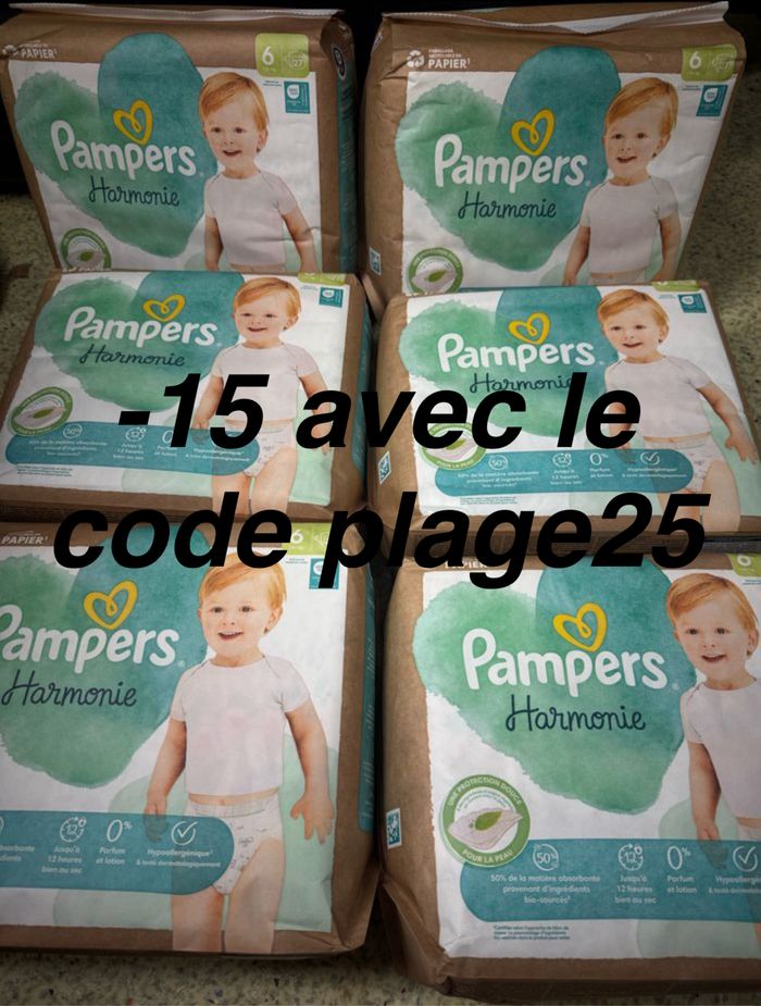Six pack de couches Pampers taille 6 harmonie