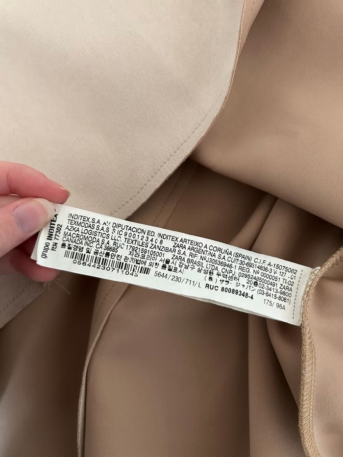 Robe beige style suédine unie Zara Tailles L-XL - photo numéro 8