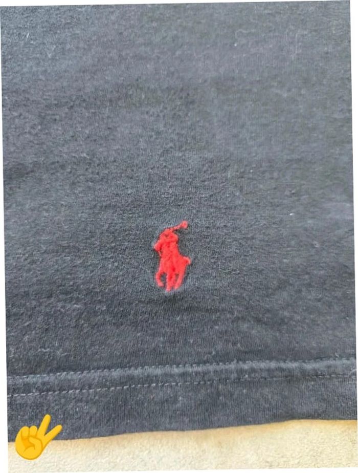 T-shirt Ralph Lauren S coupe col rond noir Homme Men tee129 - photo numéro 2