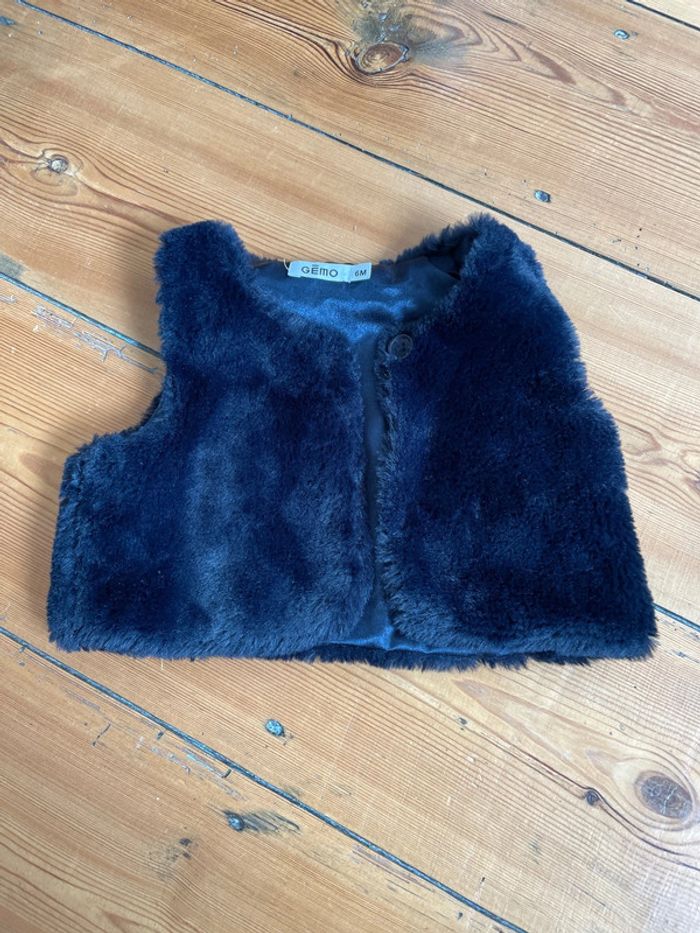 Gilet tout doux Marine foncé 6 mois