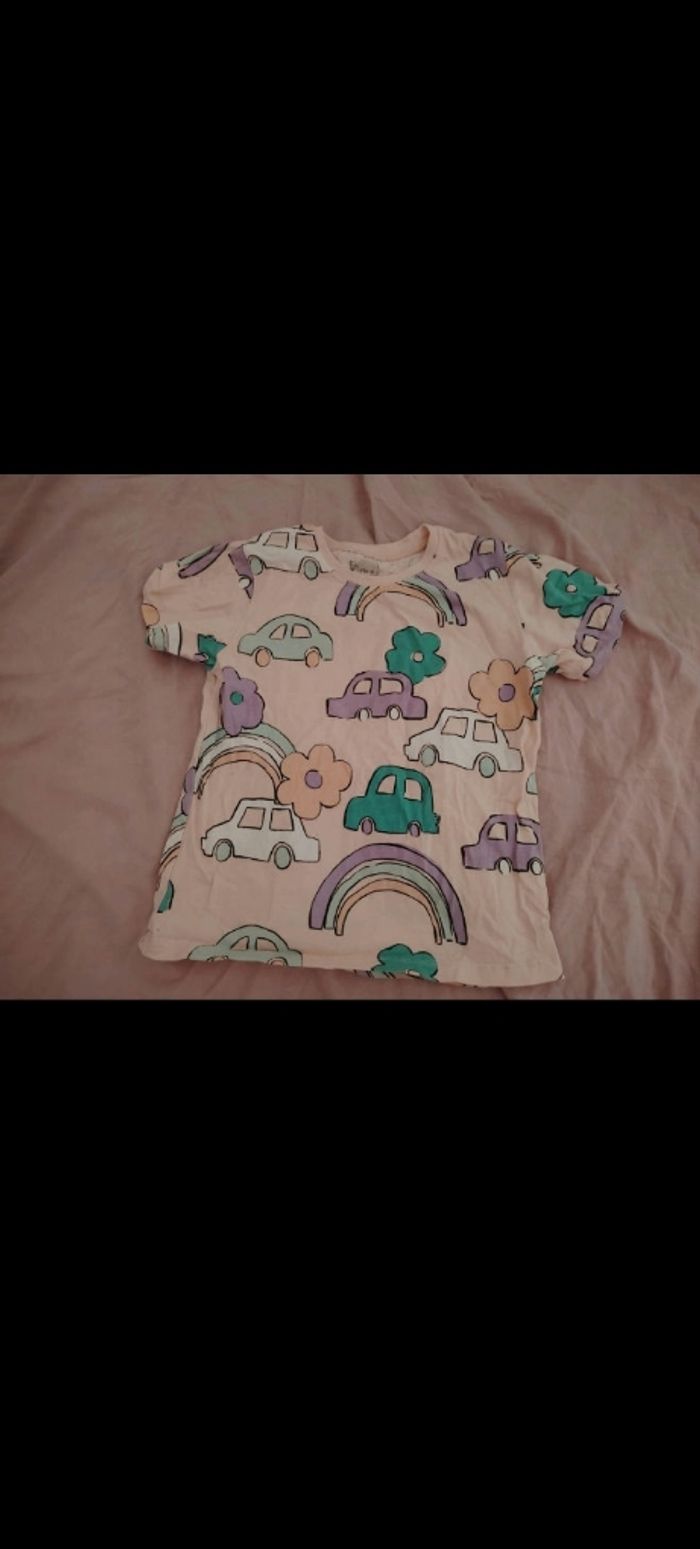 T-shirt voiture rose
