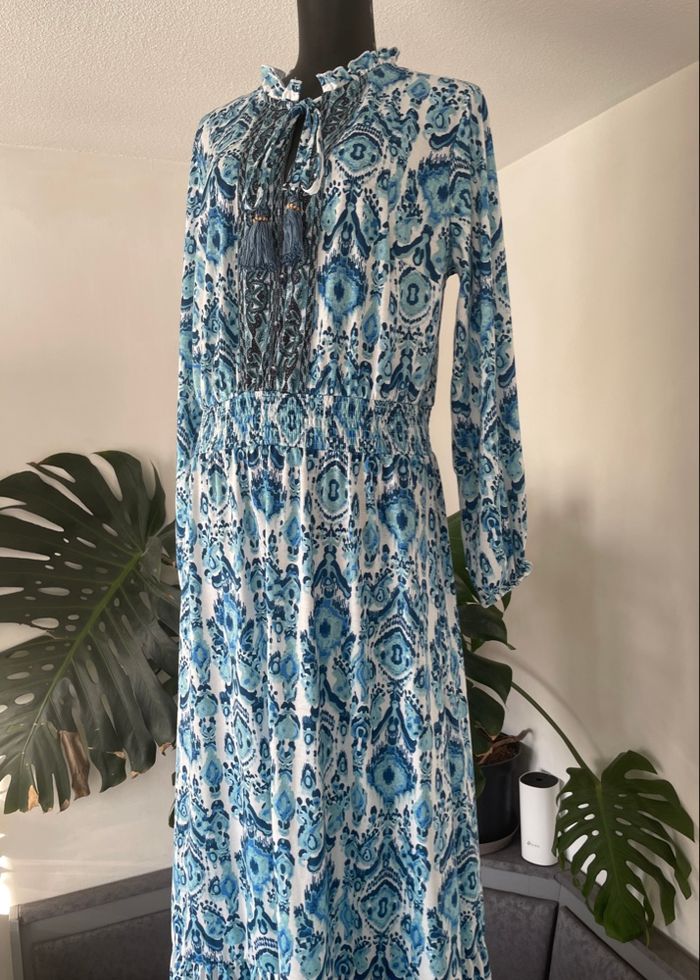 Robe longue imprimé bleu – Bonprix – Taille 42/44 (neuve sans étiquette) - photo numéro 5