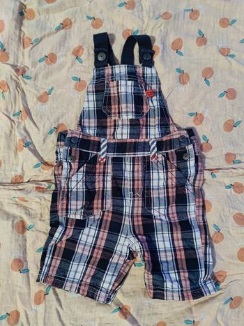 Salopette short à carreaux T.9 mois