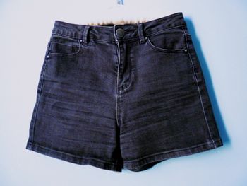 Short jean Femme Morgan XS ou 34 noir TBE taille haute