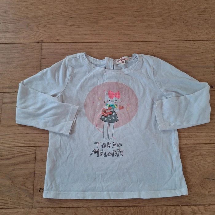 T-shirt manches longues DPAM 5 ans chat Tokyo melodie