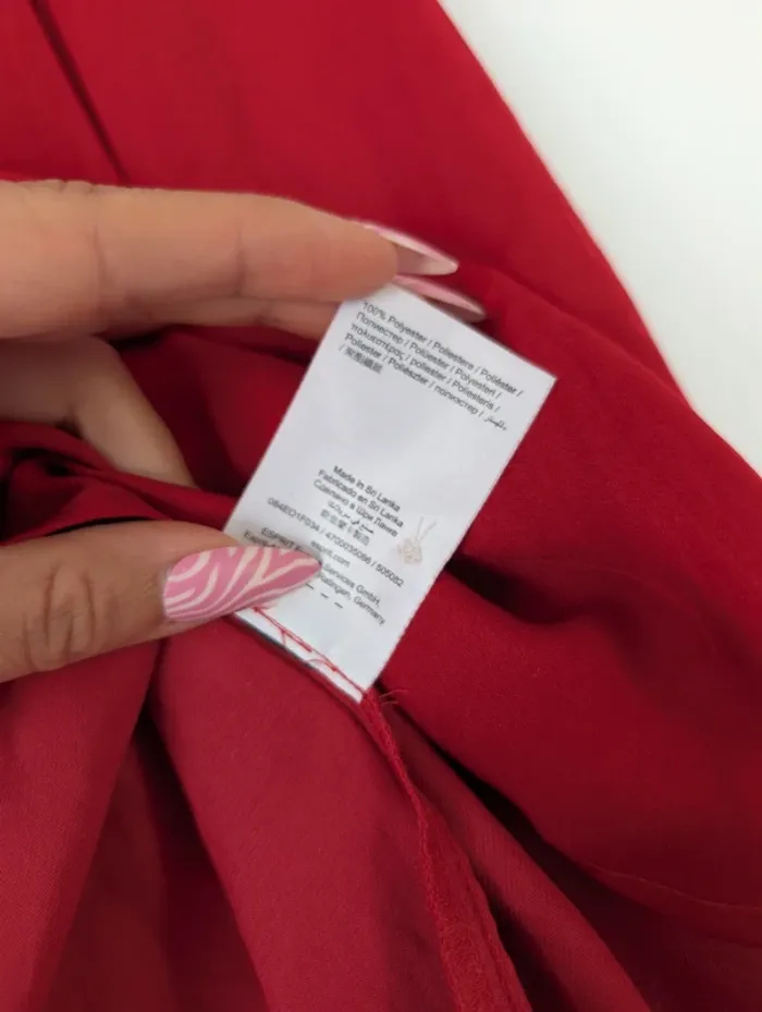 Blouse fluide à manches longues rouge classique chic esprit taille 36 - photo numéro 9