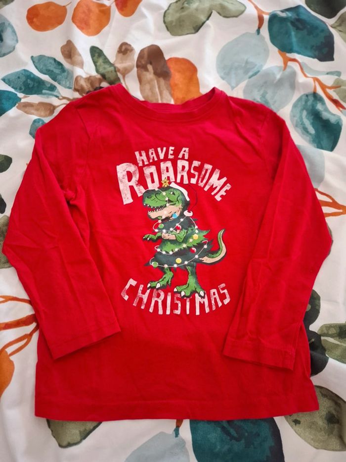 T'shirt longues manches dinosaure de Noël 🥨
