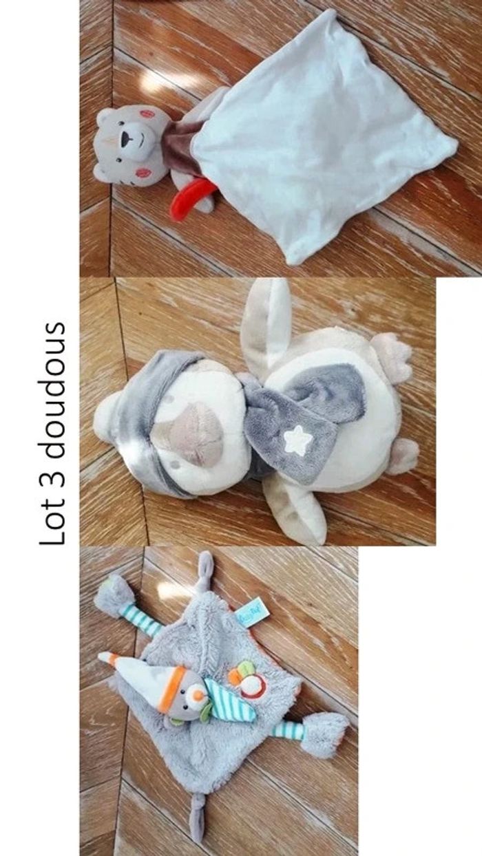 Lot de 3 doudous naissance