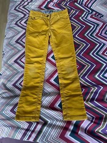 Pantalon velours ras moutarde fille tbeg 7 ans taille réglable