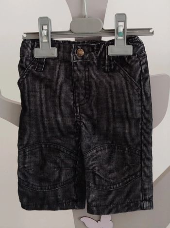 Pantalon noir à rayures gris Les p'tits babies taille 3 mois