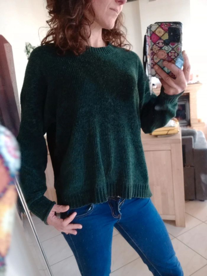 Pull femme L vert sapin tout doux c77 - photo numéro 2