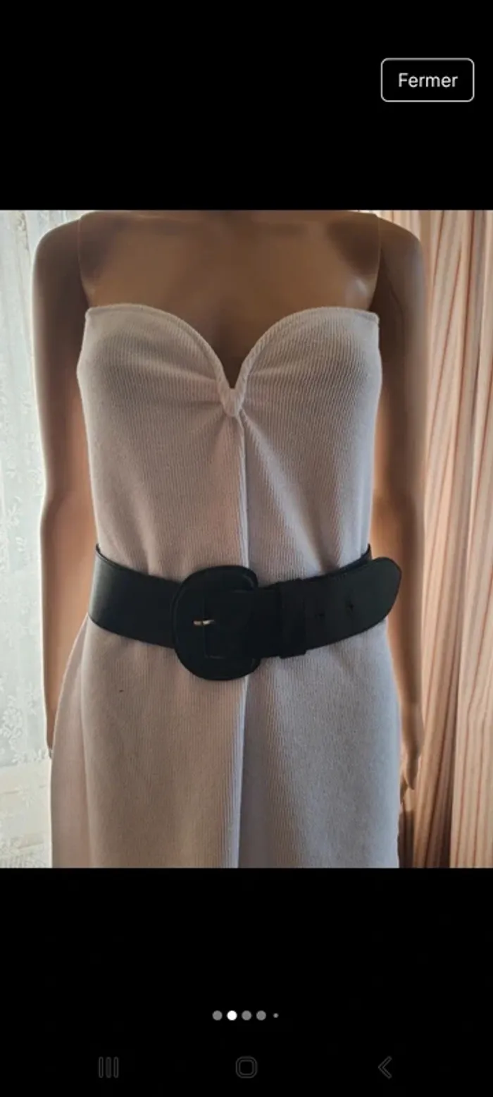 Ceinture en cuir noir Bradbury 80cm Handmade - photo numéro 2